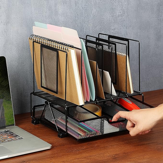 Mr. Pen- Mesh Desk Organizer with Drawer, Office Desk Organizers and Accessories, Desktop & Desk File Organizer