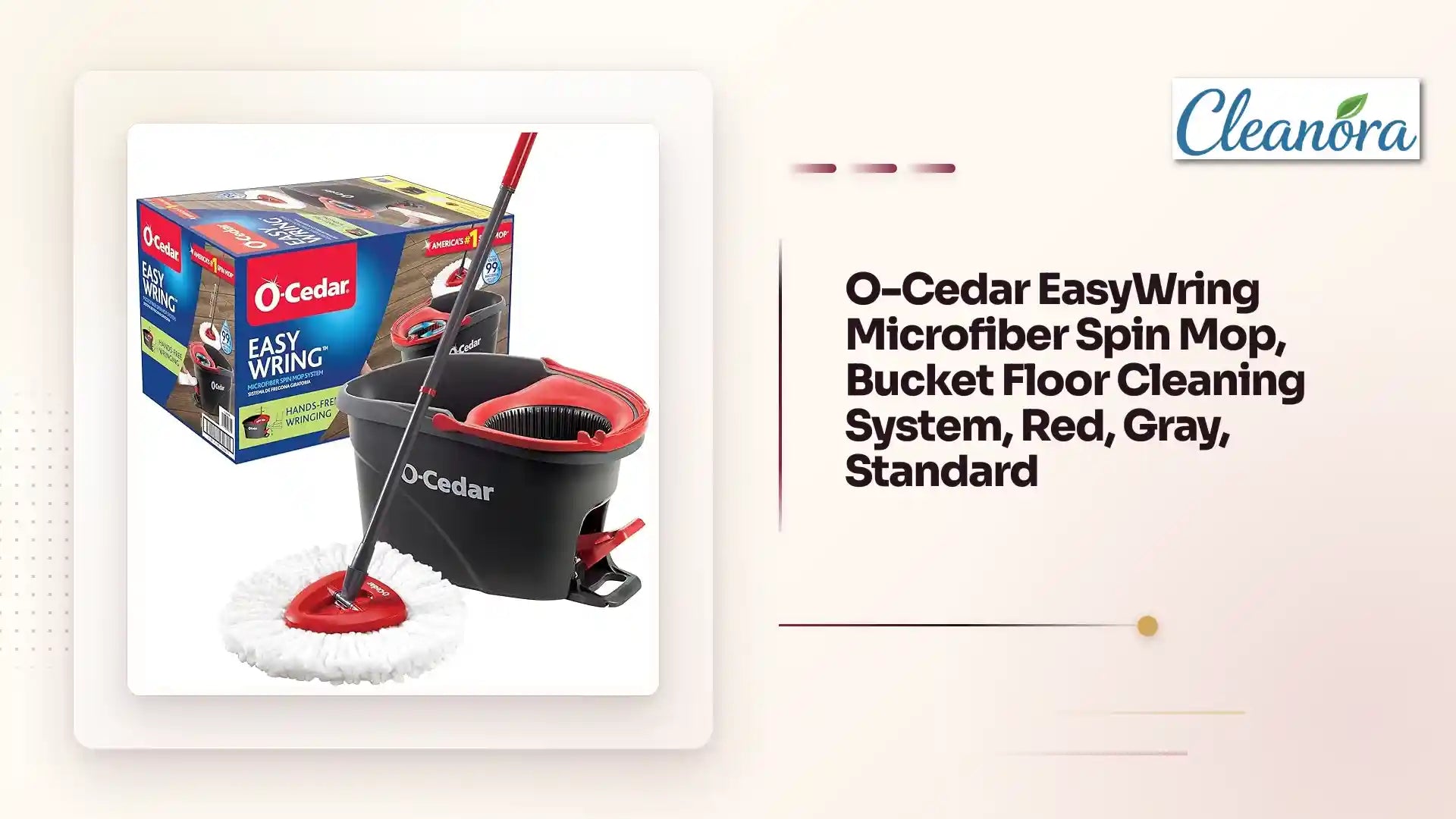 O-Cedar EasyWring Microfiber Spin Mop, Bucket Floor Cleaning System, Red, Gray, Standard by@Outfy